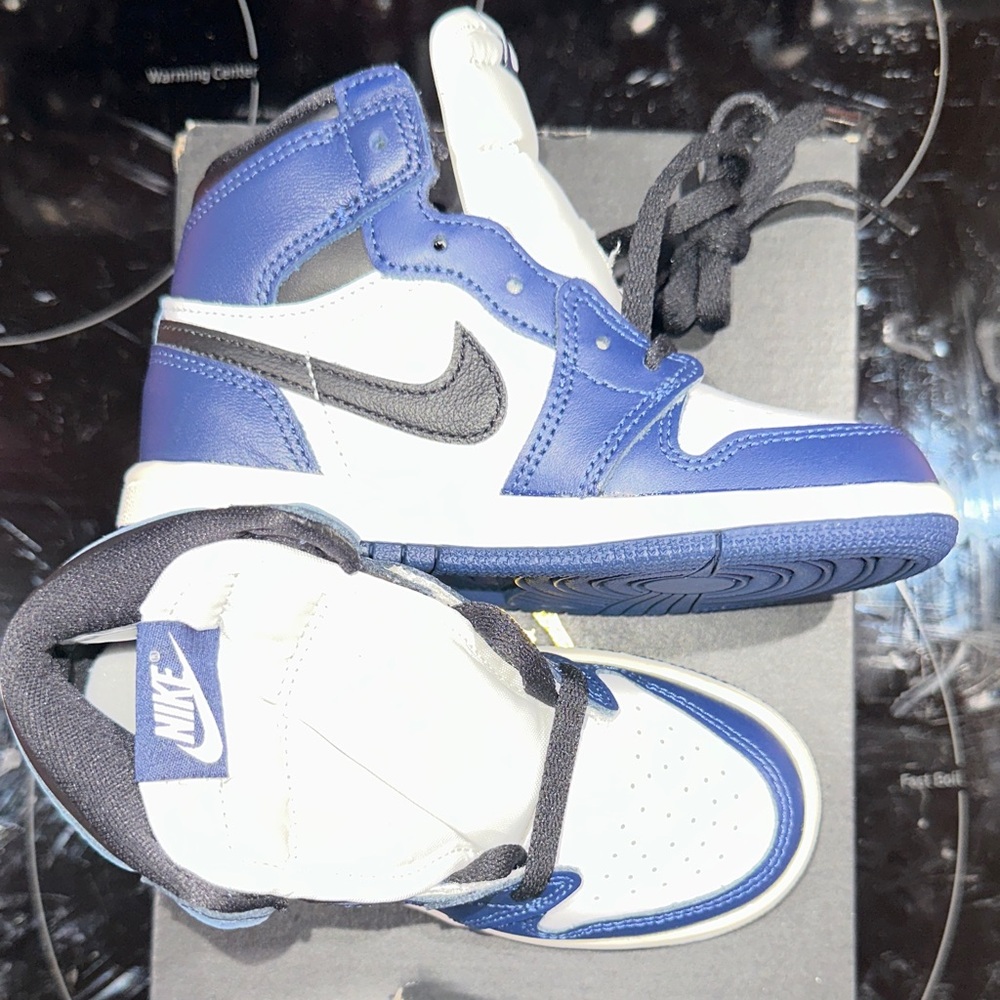 Nike Kids Royal Blue and White High-Top Sneakers